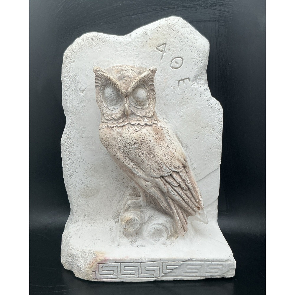 White Owl Sculpture Wall Plaque - Decorative Home Art